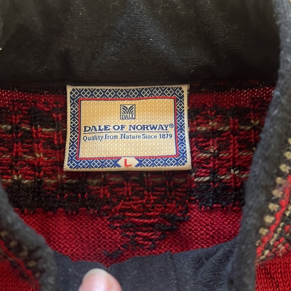 Dale of Norway Burgundy and Black Zip-Up Sweater - Picture 6 of 9